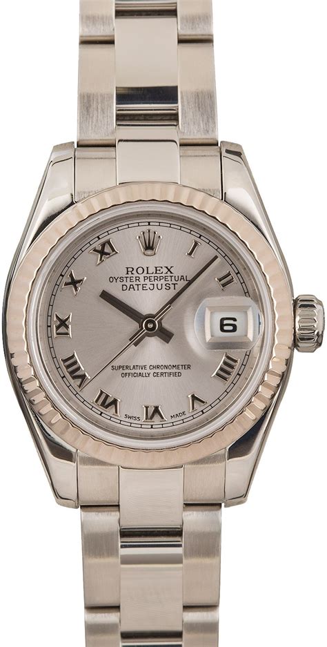 buy preowned rolex ladies stainless steel diamond markers|used rolex datejust 179174.